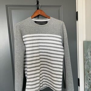 Banana Republic Gray Striped Men's Sweater